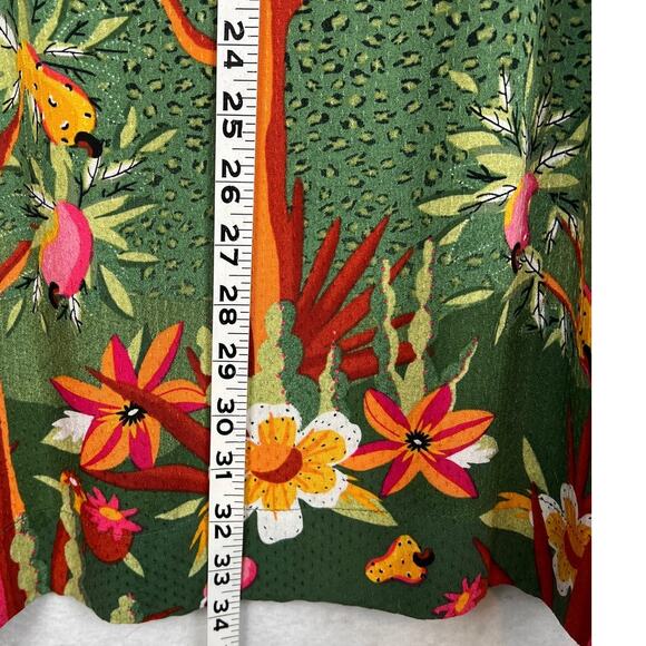 Brazilian Jungle Print Dress Whimiscal Pattern Loose Fit Shift Viscose Size M - Picture 5 of 8